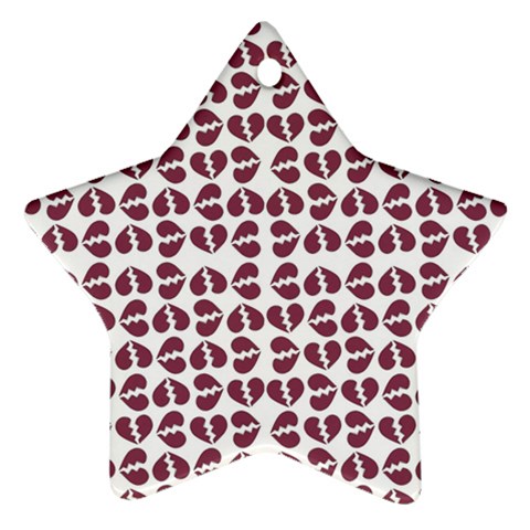 Love In Pieces Print Pattern Design Ornament (Star) from ArtsNow.com Front