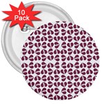 Love In Pieces Print Pattern Design 3  Buttons (10 pack) 