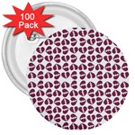 Love In Pieces Print Pattern Design 3  Buttons (100 pack) 