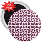 Love In Pieces Print Pattern Design 3  Magnets (100 pack)