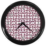 Love In Pieces Print Pattern Design Wall Clock (Black)