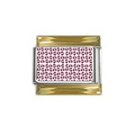 Love In Pieces Print Pattern Design Gold Trim Italian Charm (9mm)