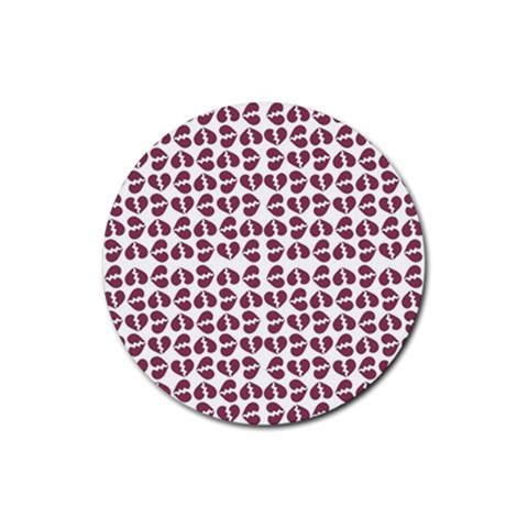 Love In Pieces Print Pattern Design Rubber Coaster (Round) from ArtsNow.com Front