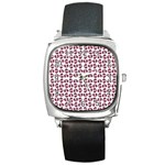 Love In Pieces Print Pattern Design Square Metal Watch