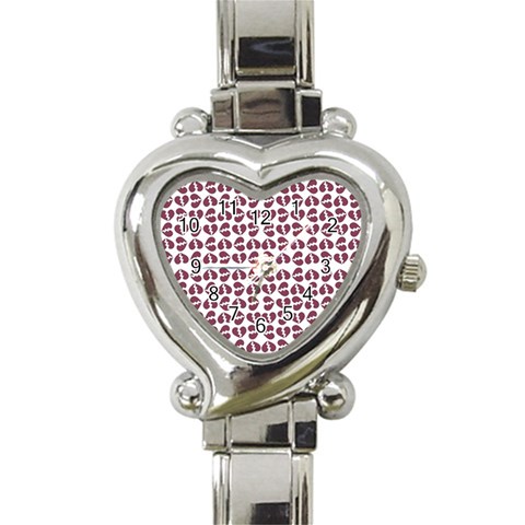 Love In Pieces Print Pattern Design Heart Italian Charm Watch from ArtsNow.com Front