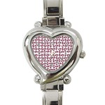 Love In Pieces Print Pattern Design Heart Italian Charm Watch