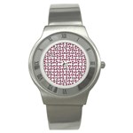 Love In Pieces Print Pattern Design Stainless Steel Watch