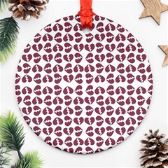 Love In Pieces Print Pattern Design Round Ornament (Two Sides) from ArtsNow.com Front