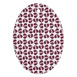 Love In Pieces Print Pattern Design Oval Ornament (Two Sides)