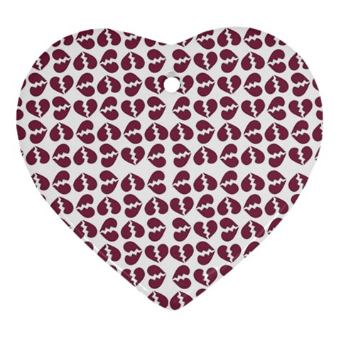 Love In Pieces Print Pattern Design Heart Ornament (Two Sides) from ArtsNow.com Front