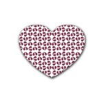 Love In Pieces Print Pattern Design Rubber Heart Coaster (4 pack)