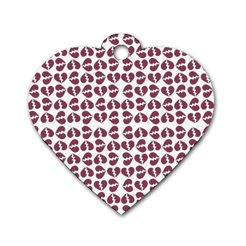 Love In Pieces Print Pattern Design Dog Tag Heart (One Side) from ArtsNow.com Front