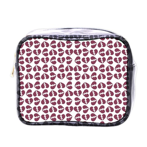 Love In Pieces Print Pattern Design Mini Toiletries Bag (One Side) from ArtsNow.com Front