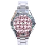 Love In Pieces Print Pattern Design Stainless Steel Analogue Watch