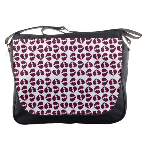 Love In Pieces Print Pattern Design Messenger Bag from ArtsNow.com Front