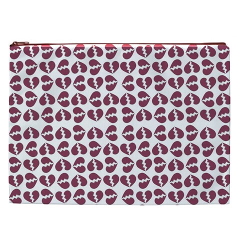 Love In Pieces Print Pattern Design Cosmetic Bag (XXL) from ArtsNow.com Front