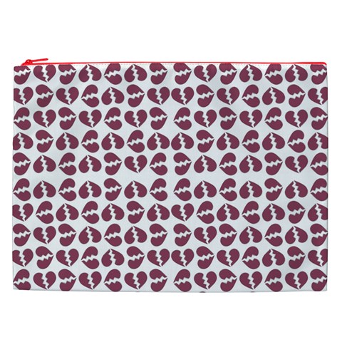 Love In Pieces Print Pattern Design Cosmetic Bag (XXL) from ArtsNow.com Front