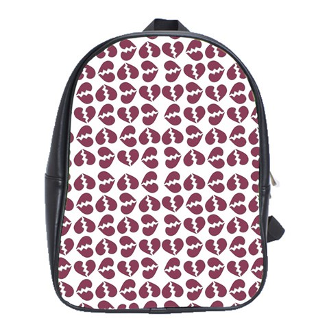 Love In Pieces Print Pattern Design School Bag (XL) from ArtsNow.com Front