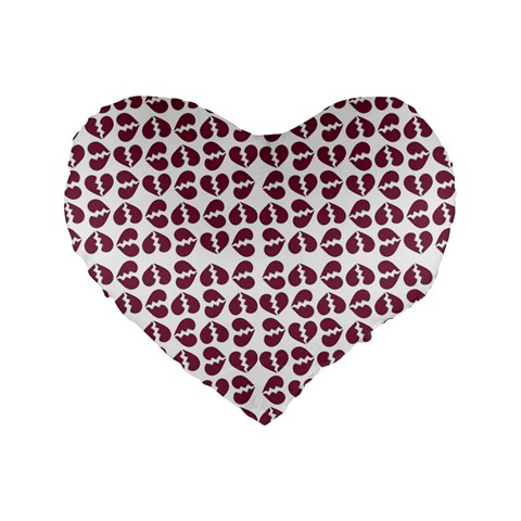 Love In Pieces Print Pattern Design Standard 16  Premium Heart Shape Cushions from ArtsNow.com Front