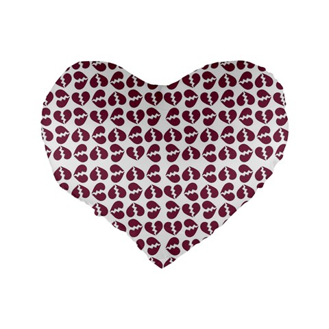 Love In Pieces Print Pattern Design Standard 16  Premium Heart Shape Cushions from ArtsNow.com Back