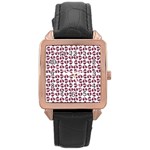 Love In Pieces Print Pattern Design Rose Gold Leather Watch 