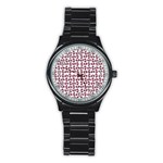 Love In Pieces Print Pattern Design Stainless Steel Round Watch