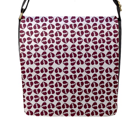 Love In Pieces Print Pattern Design Flap Closure Messenger Bag (L) from ArtsNow.com Front