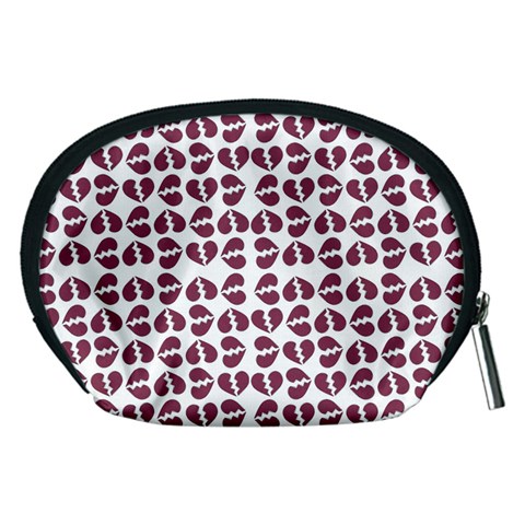 Love In Pieces Print Pattern Design Accessory Pouch (Medium) from ArtsNow.com Back