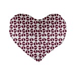 Love In Pieces Print Pattern Design Standard 16  Premium Flano Heart Shape Cushions