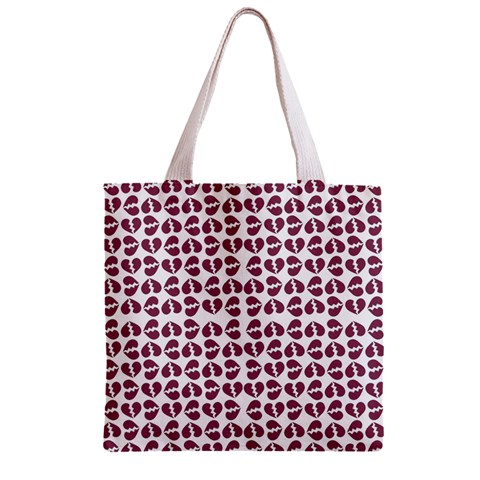 Love In Pieces Print Pattern Design Zipper Grocery Tote Bag from ArtsNow.com Back