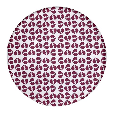 Love In Pieces Print Pattern Design Round Glass Fridge Magnet (4 pack) from ArtsNow.com Front