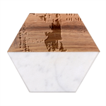 Img 1220 Marble Wood Coaster (Hexagon) 