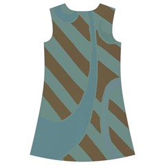 Earthbound Geometry Print Kids  Short Sleeve Velvet Dress from ArtsNow.com Back