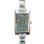 Earthbound Geometry Print Rectangle Italian Charm Watch