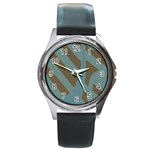 Earthbound Geometry Print Round Metal Watch