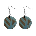 Earthbound Geometry Print Mini Button Earrings