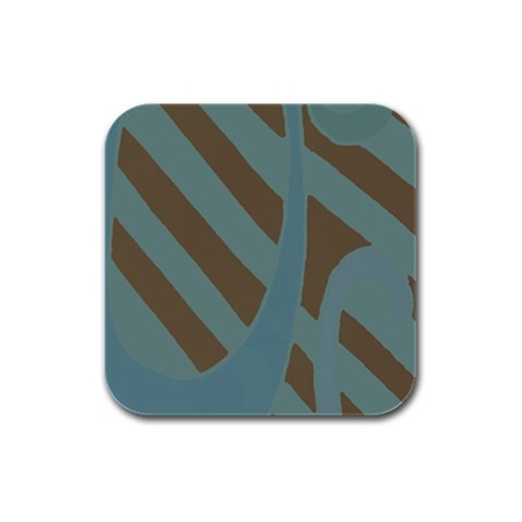 Earthbound Geometry Print Rubber Square Coaster (4 pack) from ArtsNow.com Front