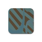 Earthbound Geometry Print Rubber Square Coaster (4 pack)