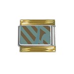 Earthbound Geometry Print Gold Trim Italian Charm (9mm)