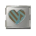 Earthbound Geometry Print Mega Link Heart Italian Charm (18mm)