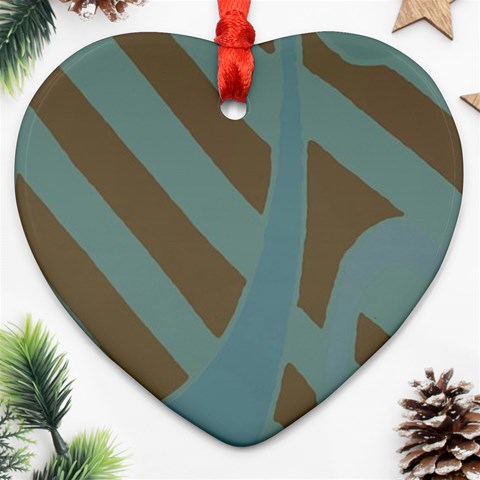 Earthbound Geometry Print Heart Ornament (Two Sides) from ArtsNow.com Front