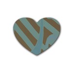 Earthbound Geometry Print Rubber Heart Coaster (4 pack)