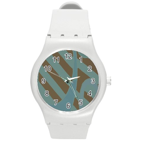 Earthbound Geometry Print Round Plastic Sport Watch (M) from ArtsNow.com Front