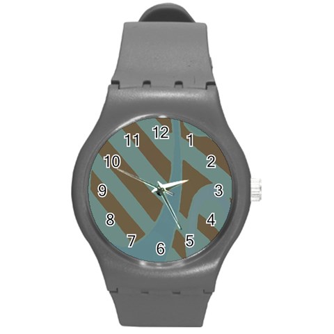 Earthbound Geometry Print Round Plastic Sport Watch (M) from ArtsNow.com Front