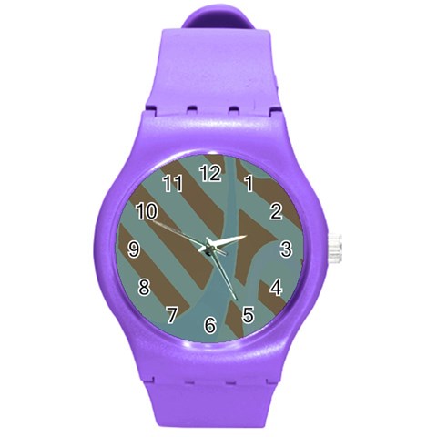 Earthbound Geometry Print Round Plastic Sport Watch (M) from ArtsNow.com Front