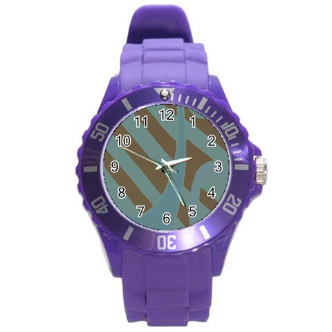 Earthbound Geometry Print Round Plastic Sport Watch (L) from ArtsNow.com Front