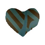 Earthbound Geometry Print Standard 16  Premium Flano Heart Shape Cushions