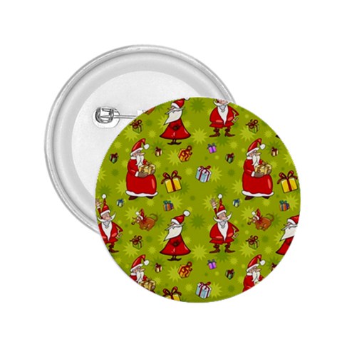 Background With Santa Claus, Christmas Decorations 2.25  Buttons from ArtsNow.com Front