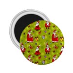 Background With Santa Claus, Christmas Decorations 2.25  Magnets