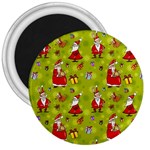 Background With Santa Claus, Christmas Decorations 3  Magnets